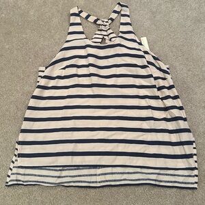 Kenar Navy and White Striped Tank Top